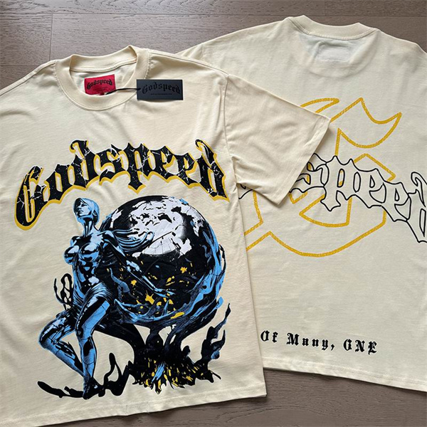 Godspeed neck T-shirt-M-0170