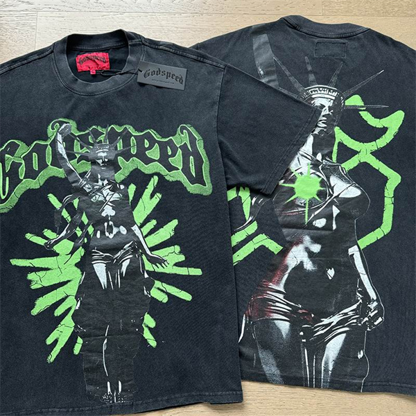 Godspeed neck T-shirt-M-0056