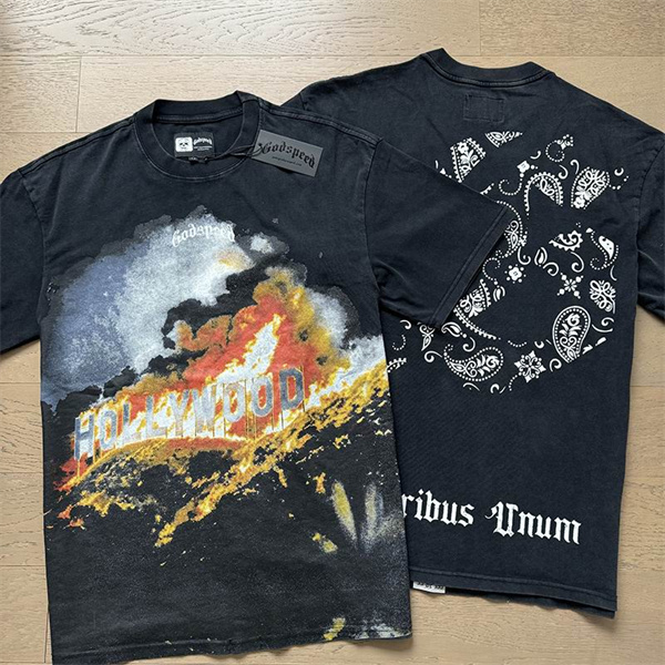 Godspeed neck T-shirt-M-0009